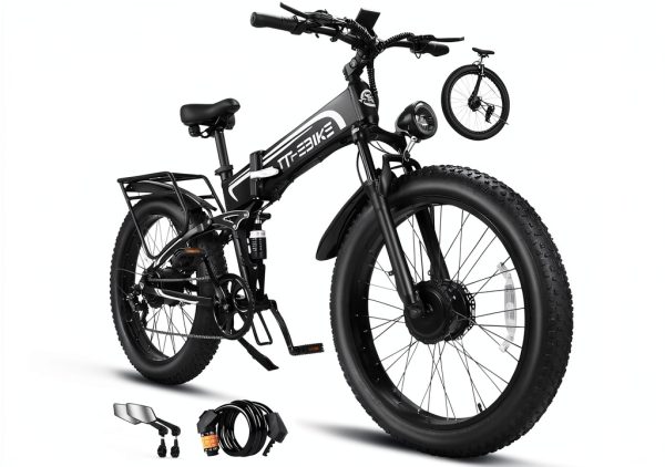 MTRSUE Bike tt-7567 5000W Dual Motor 26" Aluminum Folding 7-Speed-0