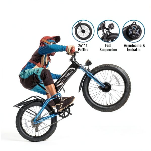 MTRSUE Bike tt-7567 5000W Dual Motor 26" Aluminum Folding 7-Speed-4